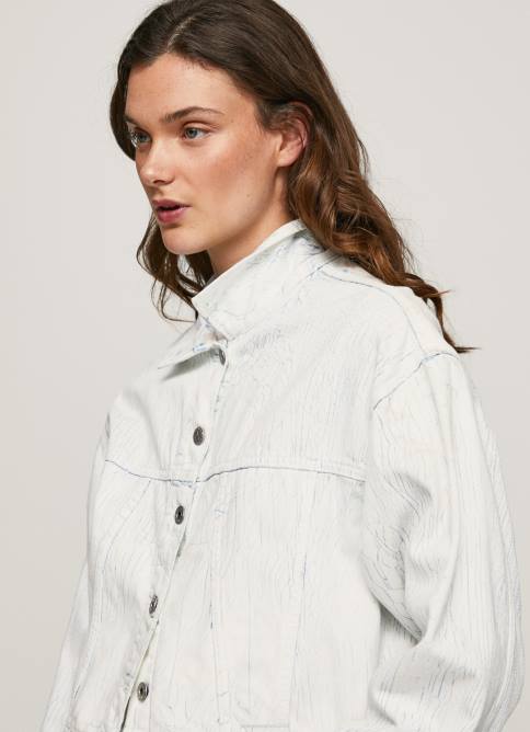 mezclilla chamarra de mezclilla con efecto agrietado Pepe Jeans 06X495 mujer - Imagen 3