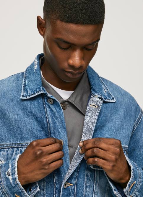 mezclilla chamarra de mezclilla oversize Pepe Jeans 06X4818 hombres - Imagen 3