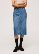 mezclilla falda midi de mezclilla de algodón Pepe Jeans 06X4100 mujer - Imagen 2