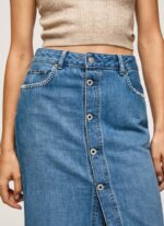 mezclilla falda midi de mezclilla de algodón Pepe Jeans 06X4100 mujer - Imagen 3