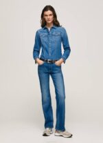 mezclilla jeans aubrey slim de tiro medio Pepe Jeans 06X468 mujer