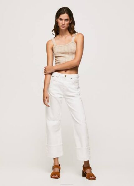 mezclilla jeans color avellana de talle alto Pepe Jeans 06X42 mujer