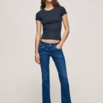 mezclilla jeans saturn de tiro medio Pepe Jeans 06X421 mujer