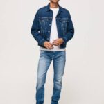 mezclilla jeans slim con diseño de grulla Pepe Jeans 06X4795 hombres