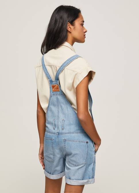 mezclilla peto corto de mezclilla de algodón Pepe Jeans 06X4175 mujer - Imagen 4