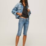 mezclilla shorts de mezclilla 3/4 de corte estándar Pepe Jeans 06X4508 mujer