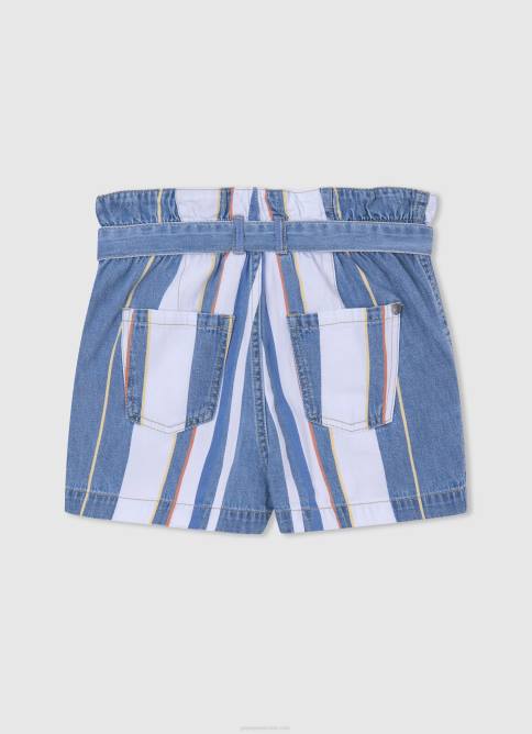 mezclilla shorts de mezclilla con estampado de rayas Pepe Jeans 06X41508 chica - Imagen 2