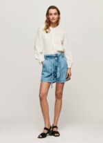 mezclilla shorts de mezclilla con estampado de rayas Pepe Jeans 06X4478 mujer