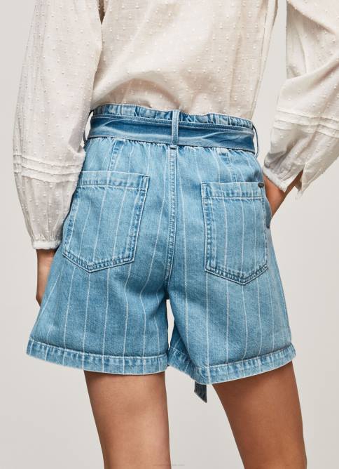 mezclilla shorts de mezclilla con estampado de rayas Pepe Jeans 06X4478 mujer - Imagen 4