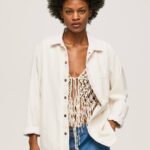 mezclilla sobrecamisa de mezclilla con estampado de rayas Pepe Jeans 06X4353 mujer