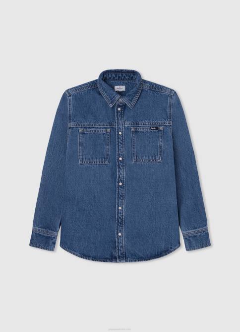 mezclilla sobrecamisa de mezclilla de corte regular de cedro Pepe Jeans 06X41667 chico - Imagen 1