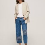 mezclilla vaqueros ani de tiro medio holgados Pepe Jeans 06X487 mujer