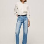 mezclilla vaqueros celyn de talle alto Pepe Jeans 06X425 mujer