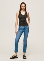 mezclilla vaqueros de talle bajo de corte regular de venus Pepe Jeans 06X433 mujer