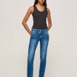 mezclilla vaqueros gen de tiro medio recto Pepe Jeans 06X432 mujer
