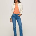 mezclilla vaqueros gen de tiro medio recto Pepe Jeans 06X434 mujer