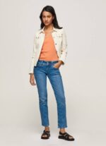 mezclilla vaqueros gen de tiro medio recto Pepe Jeans 06X434 mujer