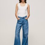 mezclilla vaqueros jaimy de talle alto Pepe Jeans 06X479 mujer