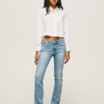 mezclilla vaqueros piccadilly de tiro medio y corte slim Pepe Jeans 06X472 mujer