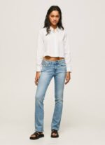 mezclilla vaqueros piccadilly de tiro medio y corte slim Pepe Jeans 06X472 mujer