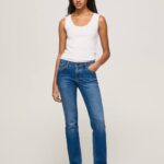 mezclilla vaqueros piccadilly de tiro medio y corte slim Pepe Jeans 06X475 mujer