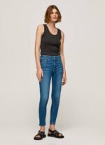 mezclilla vaqueros pitillo con tiro medio Zoe Pepe Jeans 06X440 mujer