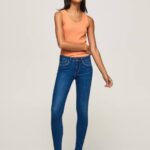 mezclilla vaqueros pitillo pixie de tiro medio Pepe Jeans 06X450 mujer