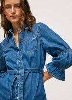 mezclilla vestido camisero corto de mezclilla Pepe Jeans 06X4101 mujer - Imagen 3
