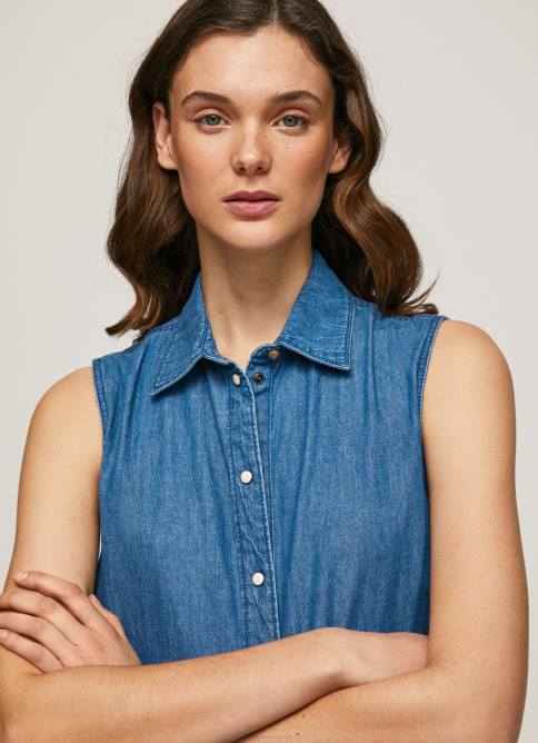 mezclilla vestido vaquero corto arya Pepe Jeans 06X4183 mujer - Imagen 3