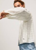 mousse blusa dobby de algodón con cuello mao Pepe Jeans 06X4362 mujer - Imagen 3