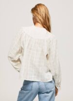 mousse blusa dobby de algodón con cuello mao Pepe Jeans 06X4362 mujer - Imagen 4