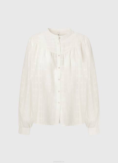 mousse blusa dobby de algodón con cuello mao Pepe Jeans 06X4362 mujer - Imagen 5