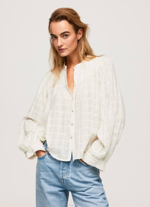 mousse_blusa_dobby_de_algodon_con_cuello_mao_pepe_jeans_06x4362_mujer.jpg mousse blusa dobby de algodón con cuello mao Pepe Jeans 06X4362 mujer - Imagen 1