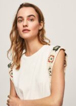 mousse camiseta con mangas de ganchillo Pepe Jeans 06X4464 mujer - Imagen 3