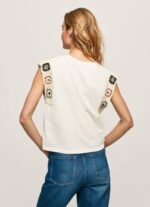 mousse camiseta con mangas de ganchillo Pepe Jeans 06X4464 mujer - Imagen 4