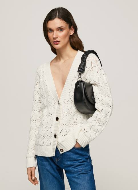 mousse cárdigan calado con escote en v Pepe Jeans 06X4230 mujer - Imagen 2