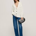 mousse cárdigan calado con escote en v Pepe Jeans 06X4230 mujer