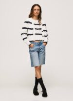 mousse cárdigan con motivo calado a rayas Pepe Jeans 06X4252 mujer - Imagen 2