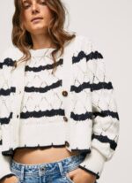 mousse cárdigan con motivo calado a rayas Pepe Jeans 06X4252 mujer - Imagen 4