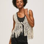 mousse chaleco de macramé con flecos Pepe Jeans 06X4135 mujer