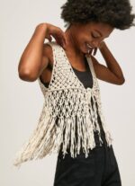 mousse chaleco de macramé con flecos Pepe Jeans 06X4135 mujer - Imagen 3