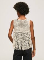 mousse chaleco de macramé con flecos Pepe Jeans 06X4135 mujer - Imagen 4
