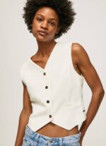 mousse chaleco tejido combinado Pepe Jeans 06X4346 mujer - Imagen 3