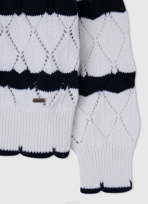 mousse jersey calado con motivo de rayas Pepe Jeans 06X41410 chica - Imagen 3