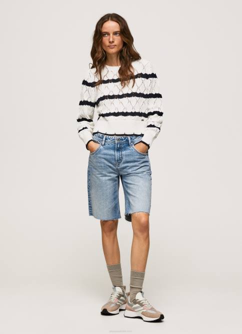 mousse jersey calado con motivo de rayas Pepe Jeans 06X4251 mujer - Imagen 2