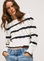 mousse jersey calado con motivo de rayas Pepe Jeans 06X4251 mujer
