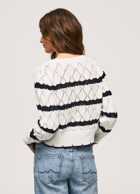mousse jersey calado con motivo de rayas Pepe Jeans 06X4251 mujer - Imagen 4