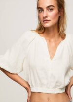mousse top corto con cuello en V Pepe Jeans 06X4354 mujer