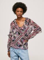 multi blusa con estampado de cachemira y volantes Pepe Jeans 06X4376 mujer - Imagen 2