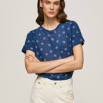 multi camiseta con estampado floral Pepe Jeans 06X4444 mujer